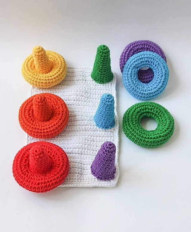 Crochet Colour Matching Ring Toys - Kee&Ka