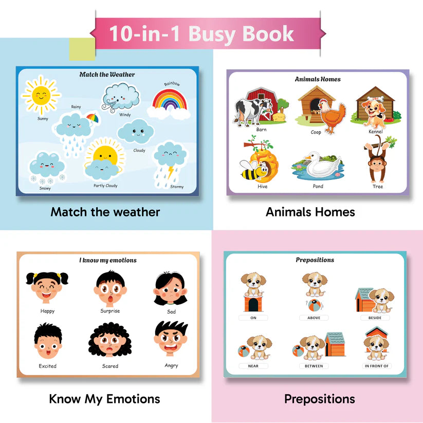 10-in-1 Busy Book (Ages 2 to 5 years) - Kee&Ka