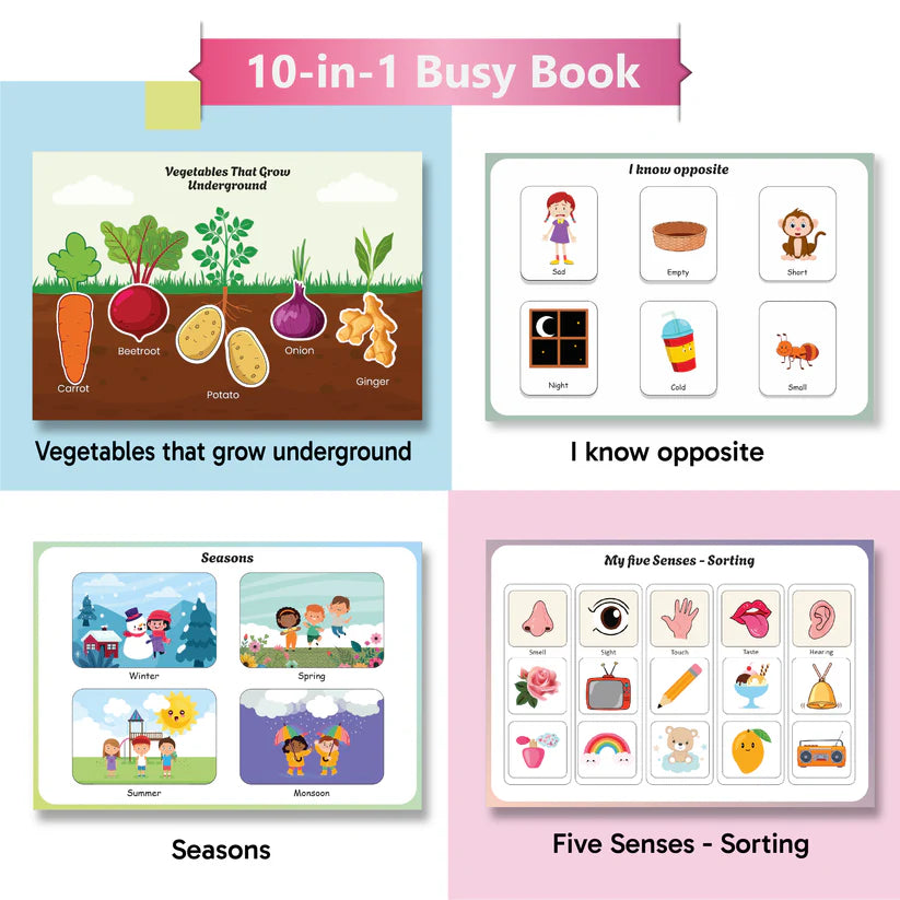 10-in-1 Busy Book (Ages 2 to 5 years) - Kee&Ka