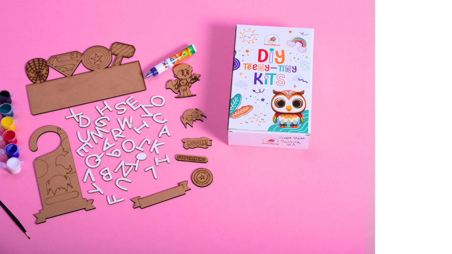 Teeny Tiny Superhero Theme Name Plate And Door Knob