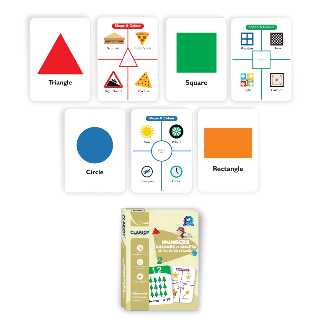 Clapjoy Shape, Colours and Numbers Flash Card - Kee&Ka