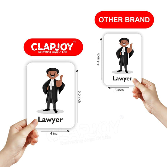 Clapjoy Double Sided Flash Cards for Kids (3-Community Helper, Action & 5in1) - Kee&Ka