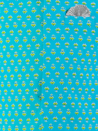 Boys Green Kurta and Pyjama with Jacket Ethnic Set - Kee&Ka