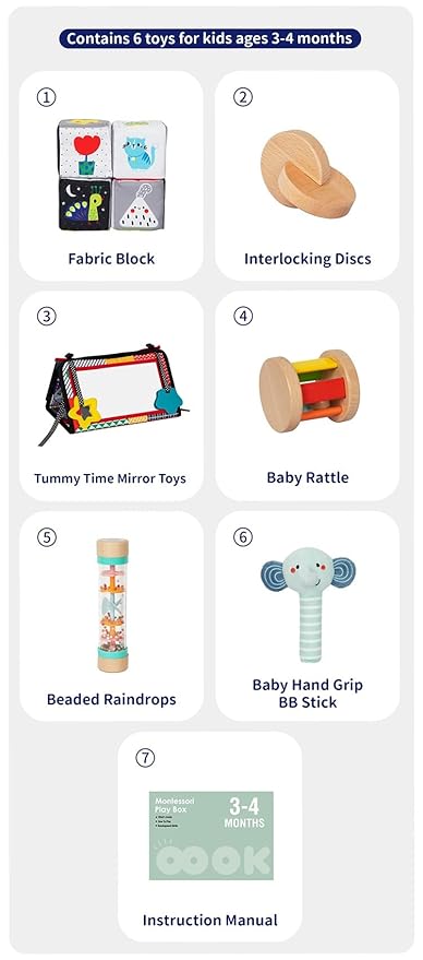 Montessori Learning Wooden Baby Toys For 3-4 Months