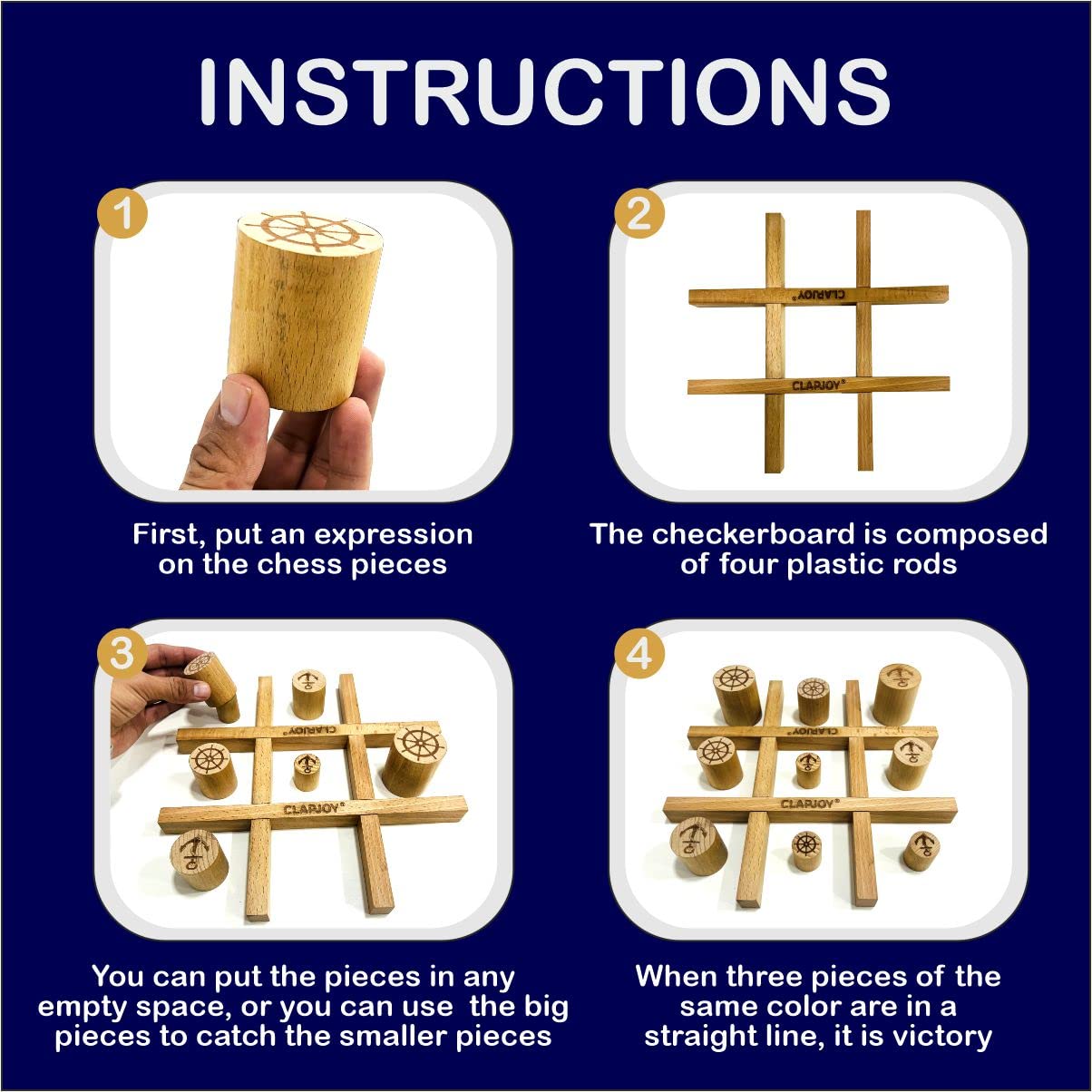 Clapjoy Tic Tac Cambio Game for Adults and Kids - Kee&Ka