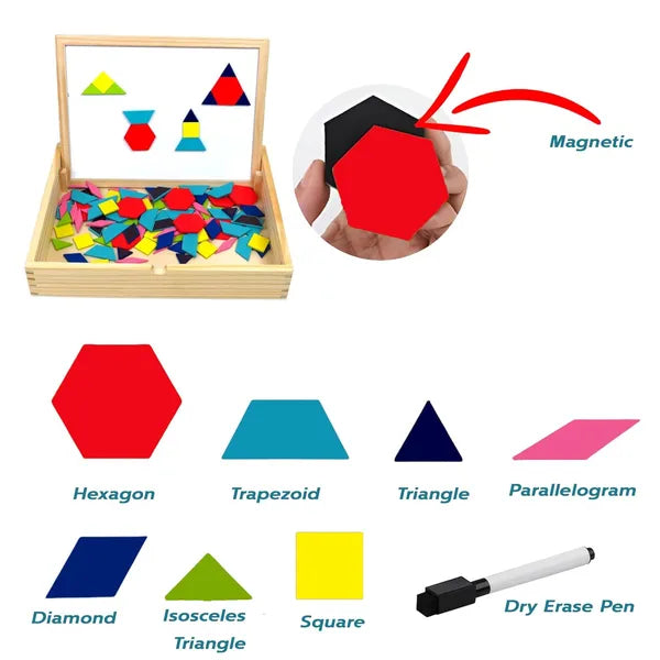 Wooden Magnetic Educational Toy- White Board - Kee&Ka