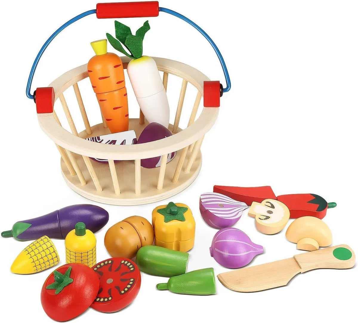 Wooden Cutting Vegetable Magnetic Basket - Kee&Ka