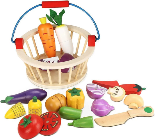 Wooden Cutting Vegetable Magnetic Basket - Kee&Ka