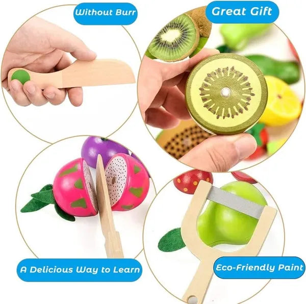 Wooden Cutting Fruit Magnetic Basket - Kee&Ka