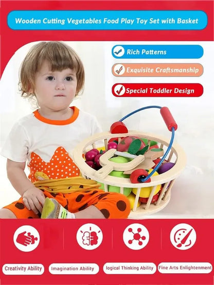 Wooden Cutting Fruit Magnetic Basket - Kee&Ka