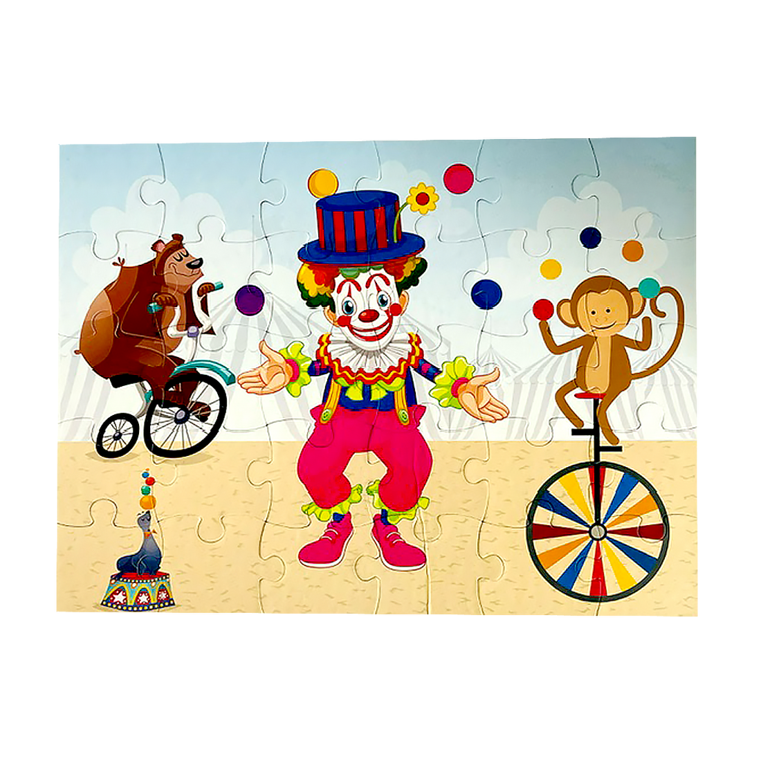 Metclap Circus Jigsaw Puzzle - 30 Pieces inside Round Box - Kee&Ka