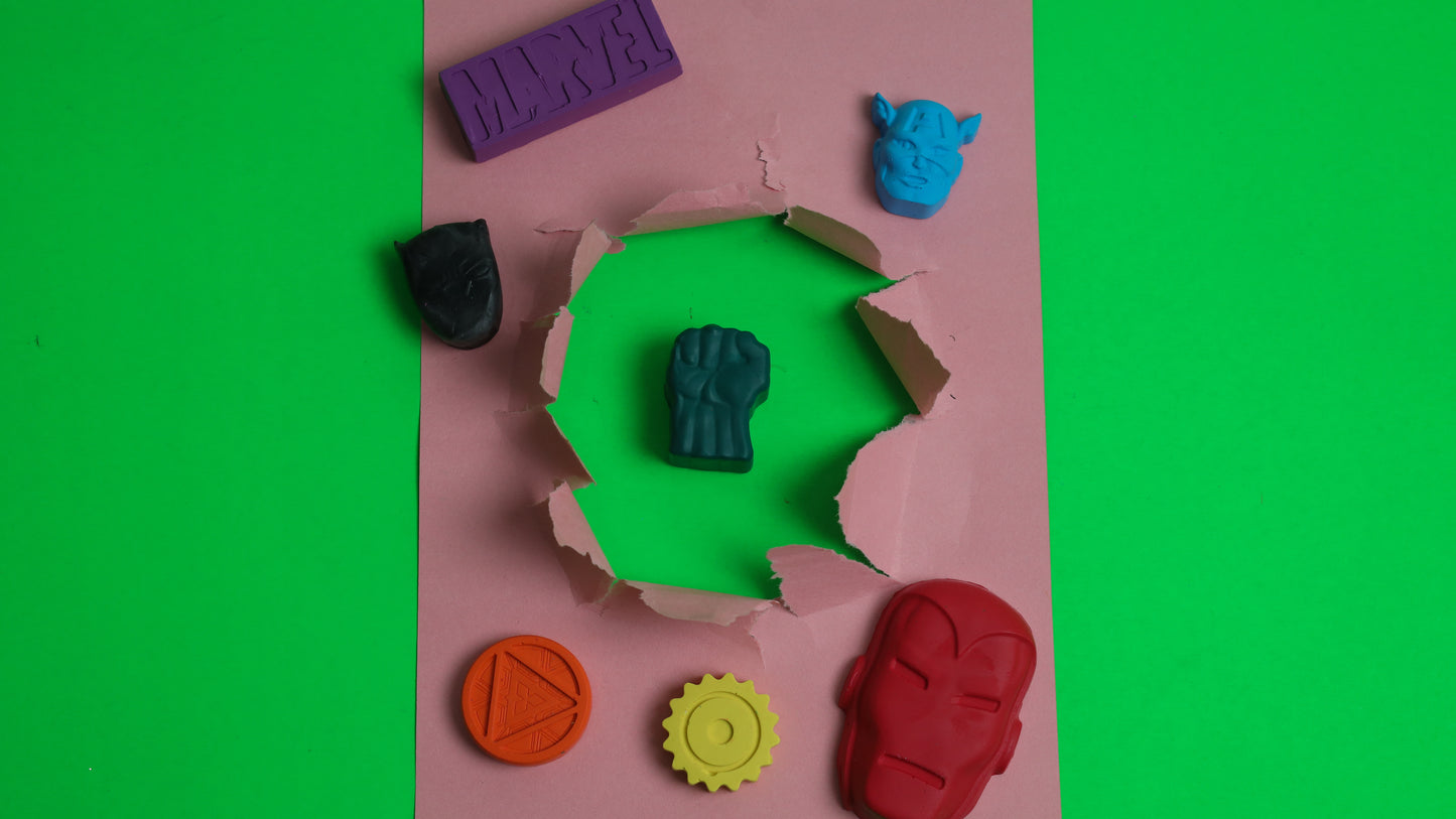 Super Hero Crayons set of 6 - Kee&Ka