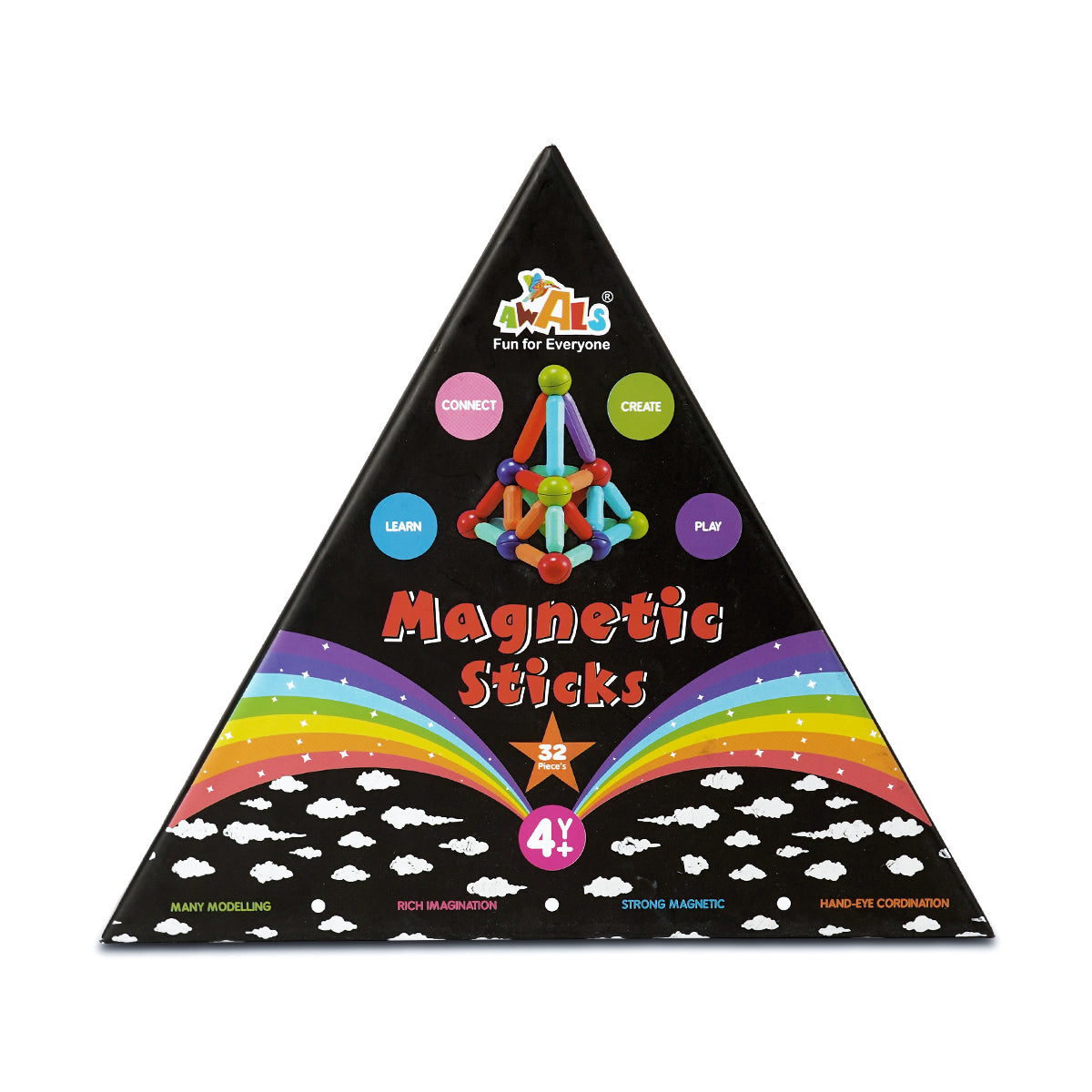 32 Pieces Magnetic Stick Blocks - Connect , Create , Learn and Play - Kee&Ka