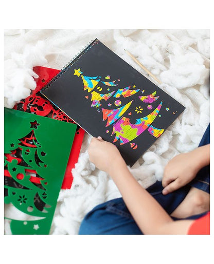 Christmas Tree Stencil With Scratch Book