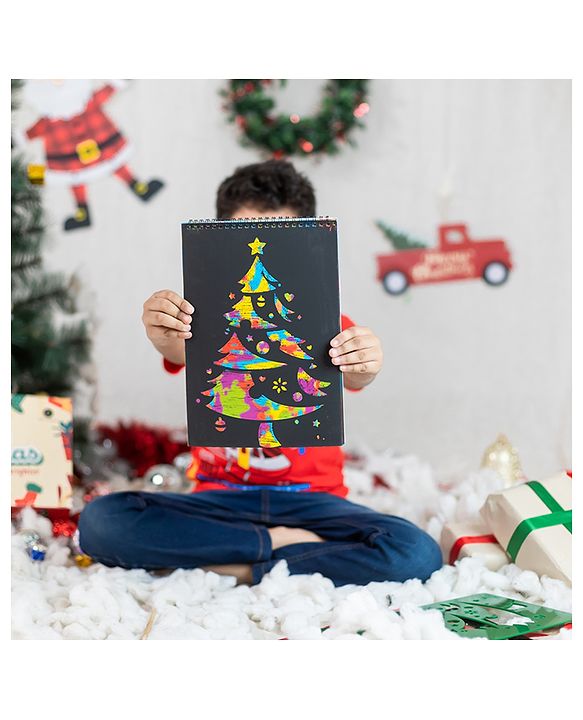 Christmas Tree Stencil With Scratch Book