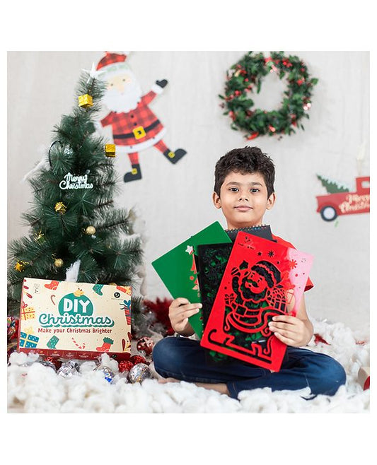 Santa Stencil With Scratch Book