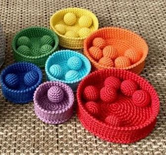 Crochet Rainbow Colour Sorting Ball - Kee&Ka