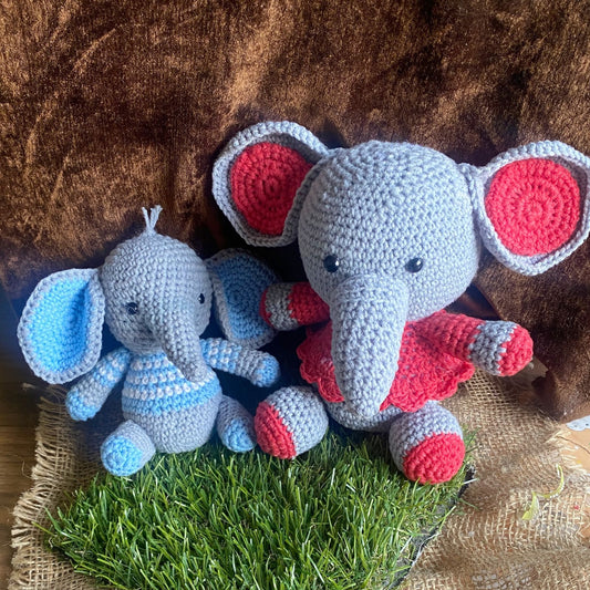 Crochet Elephant Mom & Baby Set - Kee&Ka