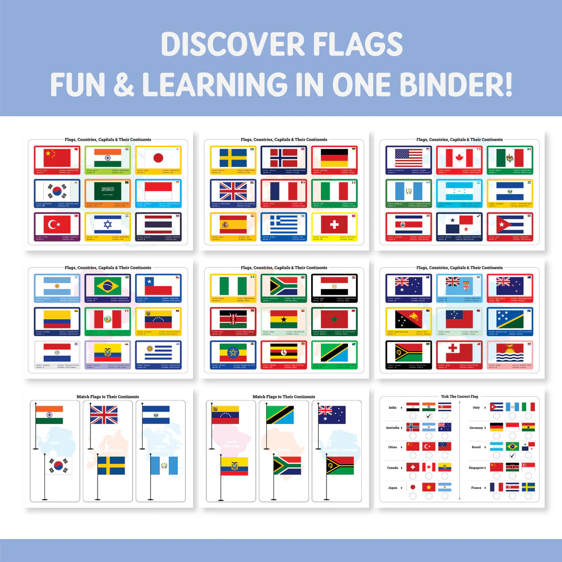 Flags, Countries, Capitals, and Continents ( Above 4 years ) - Kee&Ka