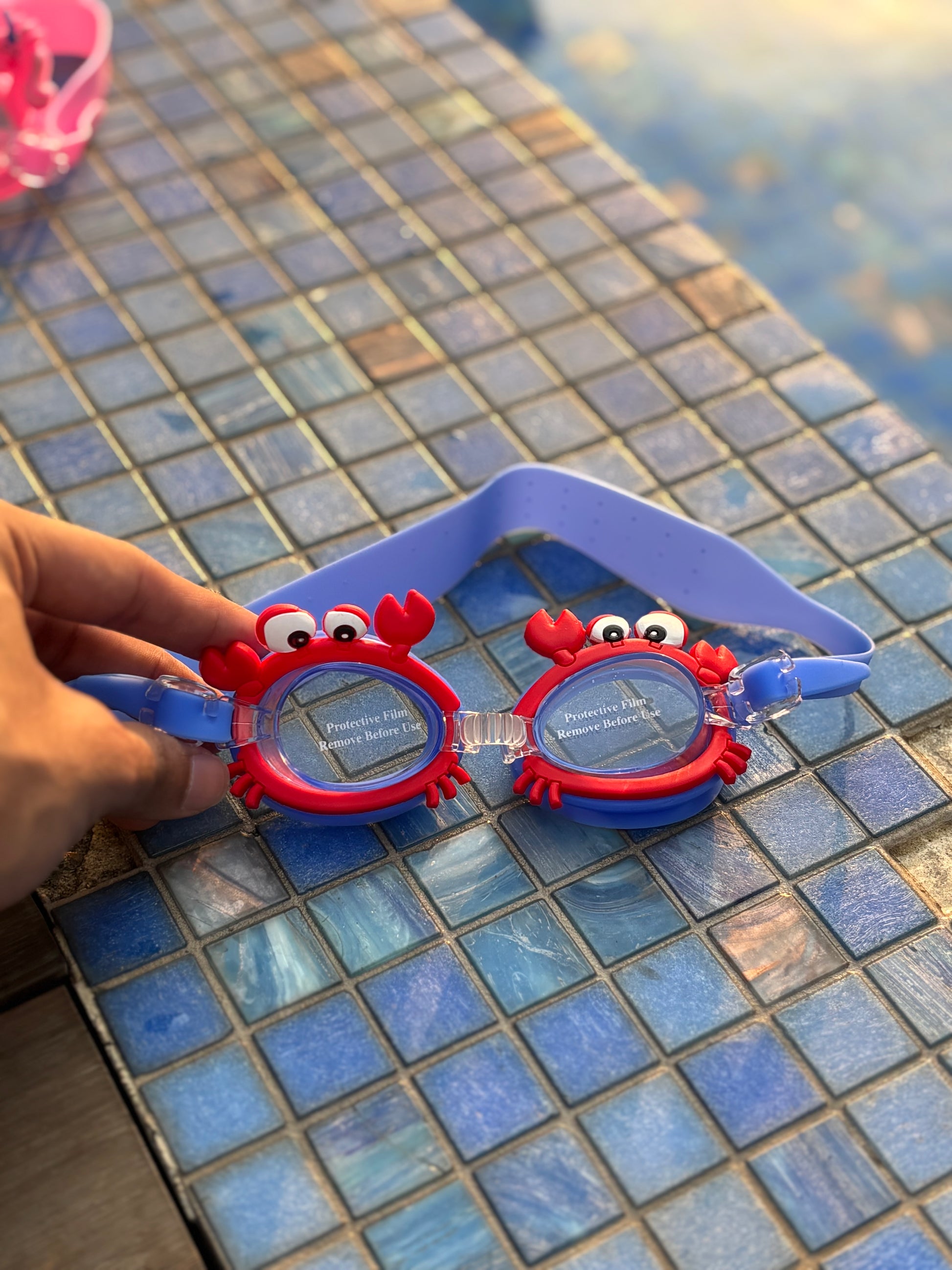 Giraffe Towels+Crab Goggles+Pink Fish Cap Combo - Kee&Ka