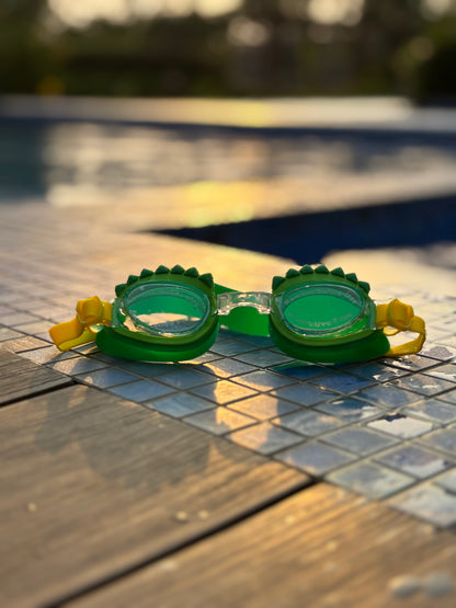 Crocodile Goggle+Blue Fish Cap+Aqua Tube Combo - Kee&Ka