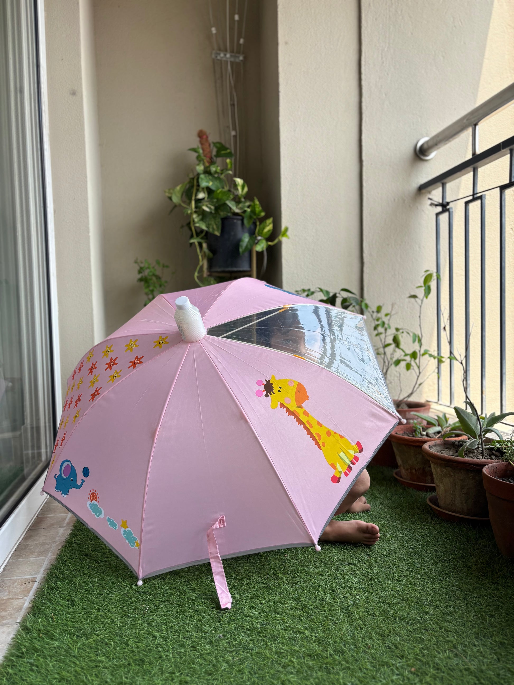 Transparent Window Pink+Unicorn Wings Raincoat - Kee&Ka