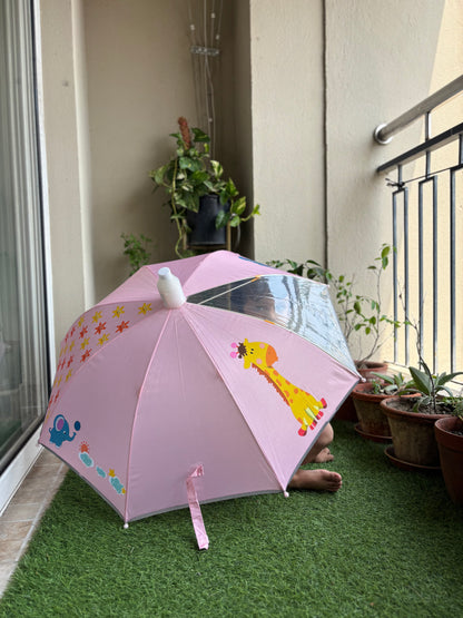 Transparent Window Pink+Unicorn Wings Raincoat - Kee&Ka