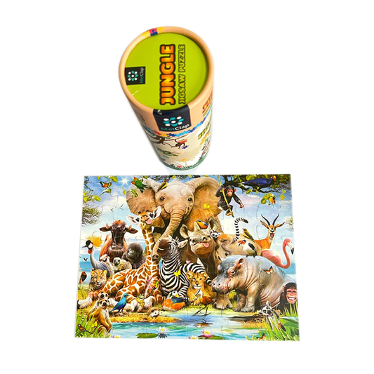 Metclap Jungle Jigsaw Puzzle - 30 pieces inside round box - Kee&Ka