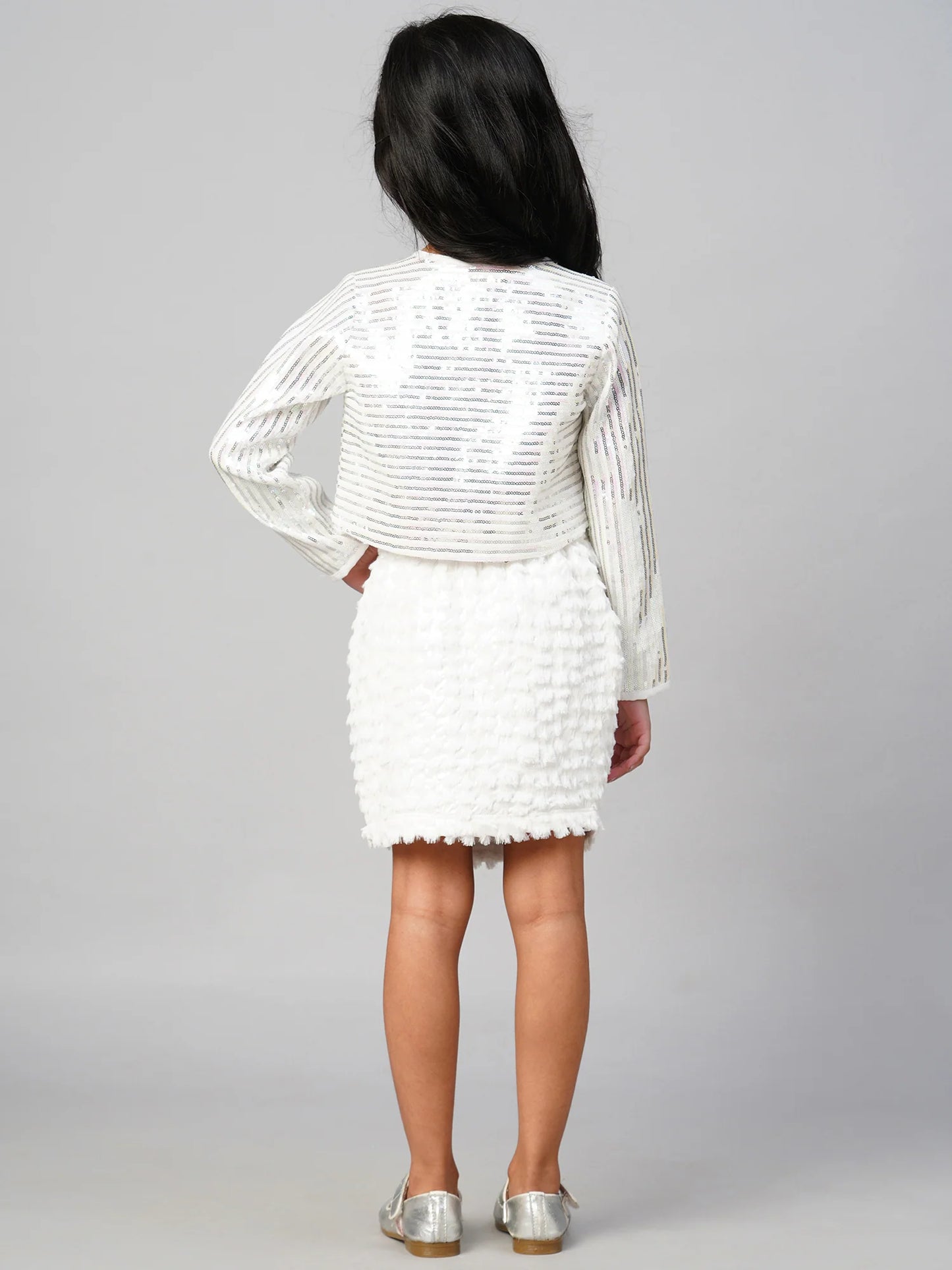 Razzle Dazzle Party White Co-ordinates set for Girls - Kee&Ka