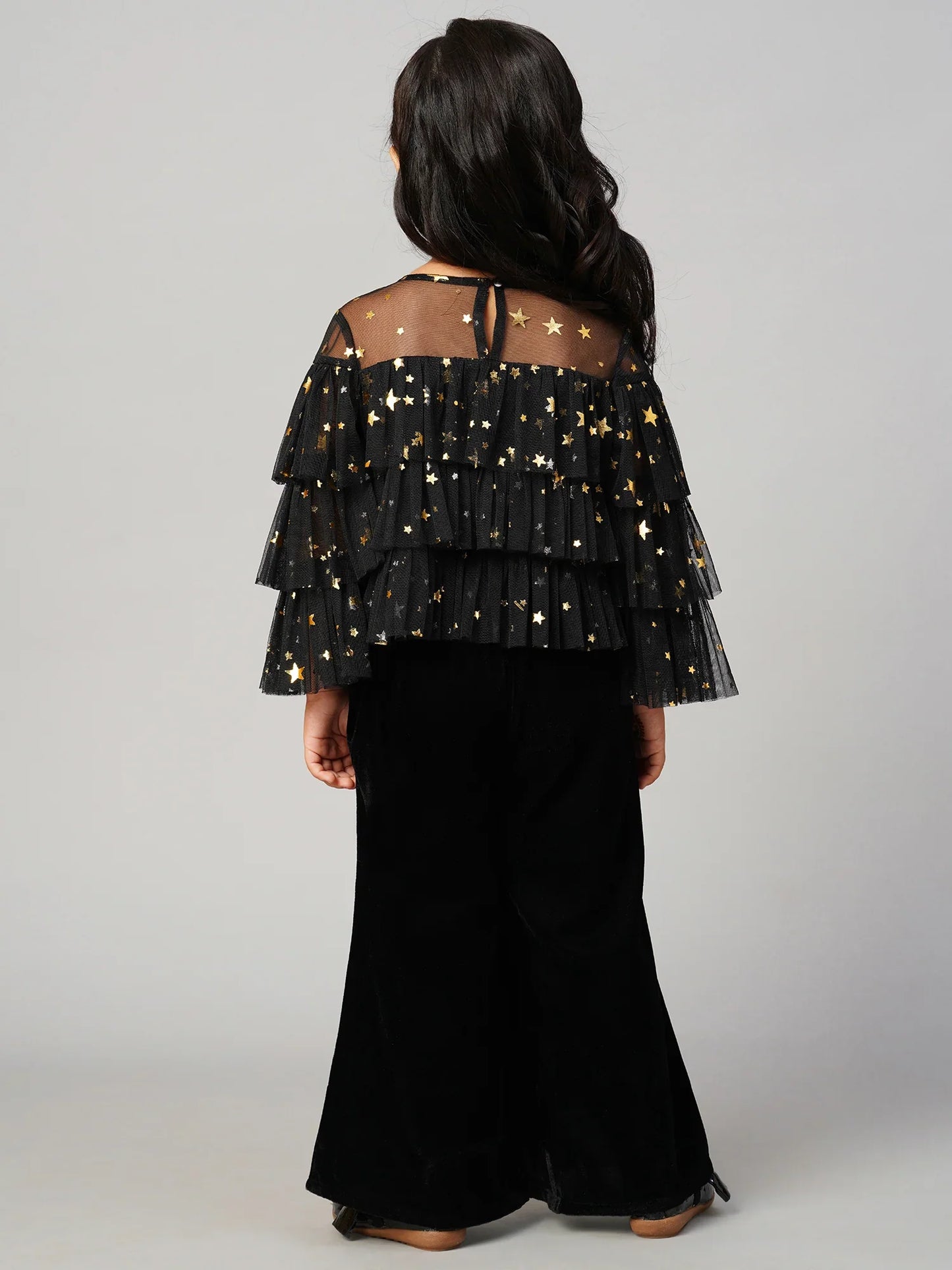 Glam Up Girls Shimmer Black Party Top - Kee&Ka