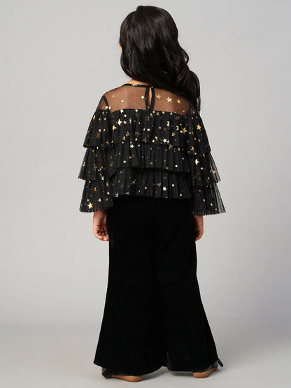 Glam Up Girls Shimmer Black Party Top - Kee&Ka