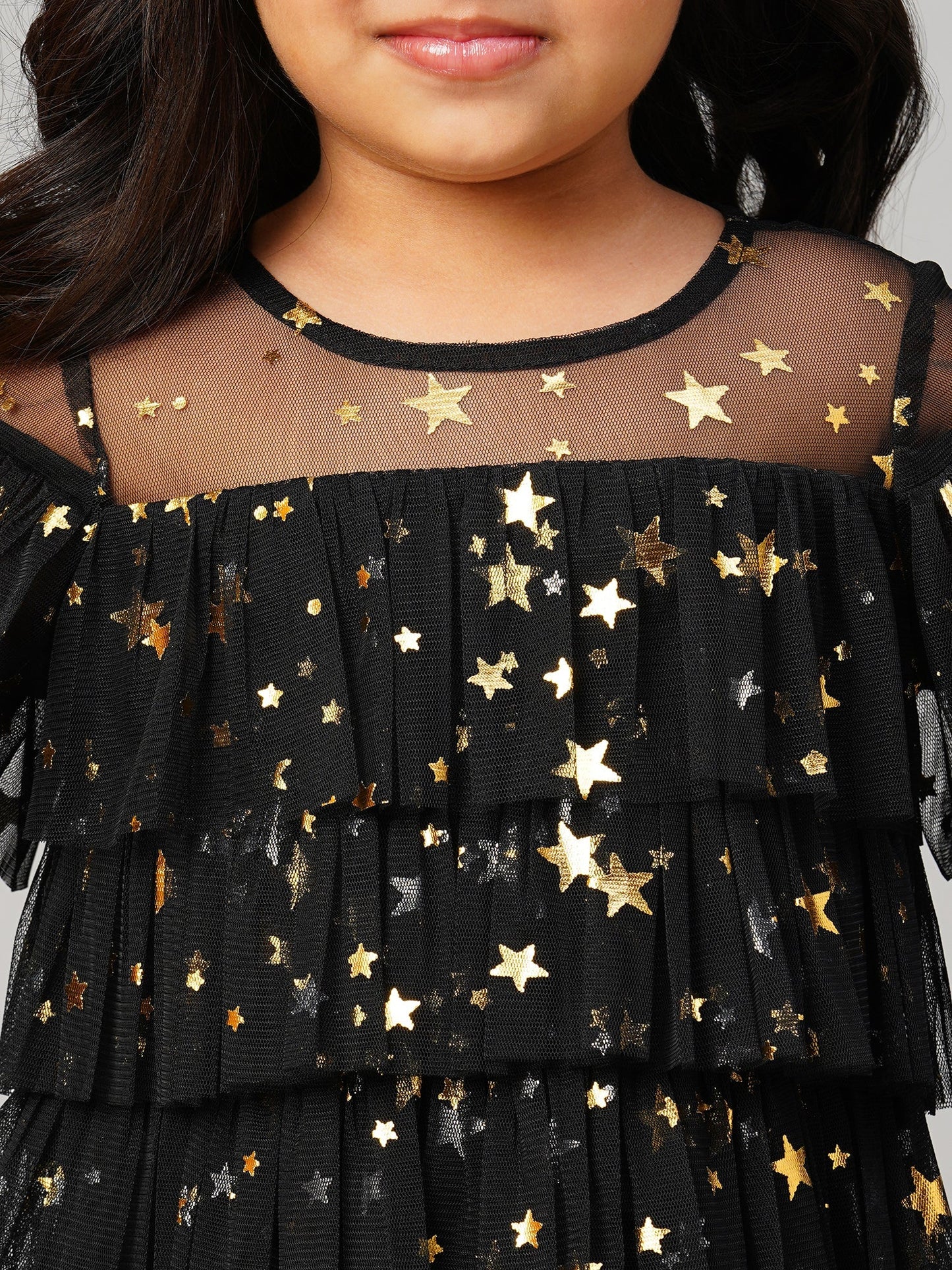 Glam Up Girls Shimmer Black Party Top - Kee&Ka