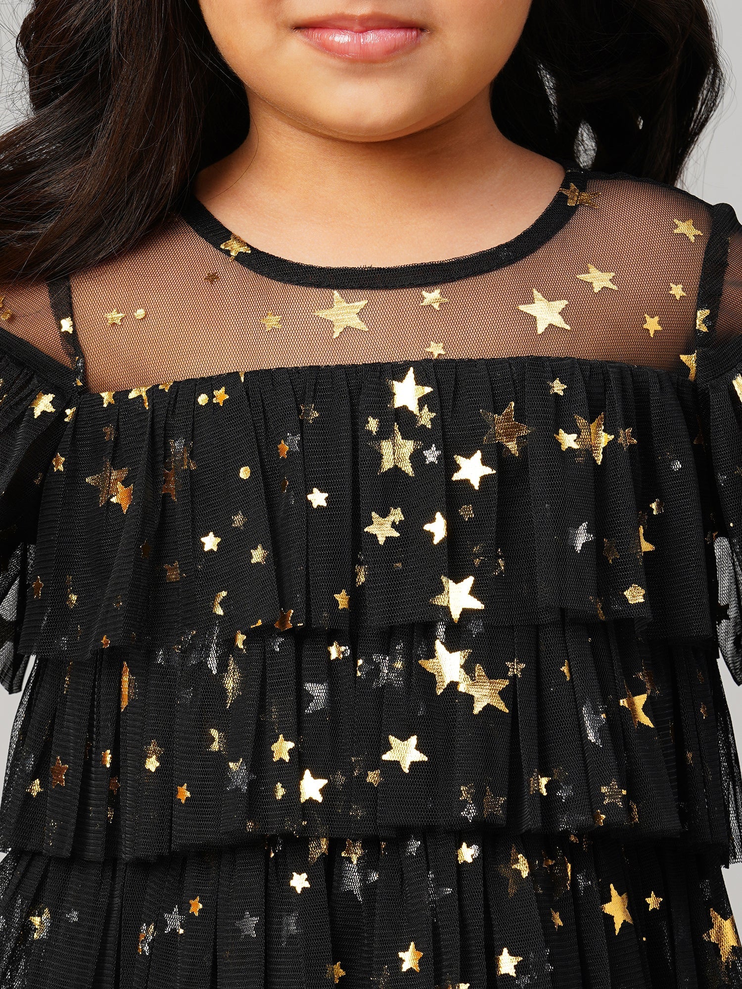 Glam Up Girls Shimmer Black Party Top - Kee&Ka