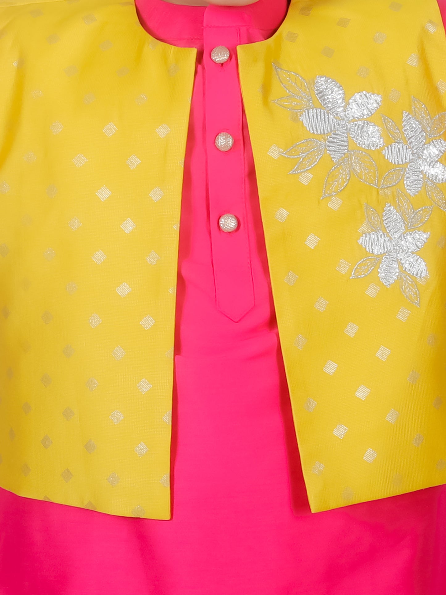 Ethnic Boys Pink Kurta with Pant and Jacket set - Kee&Ka