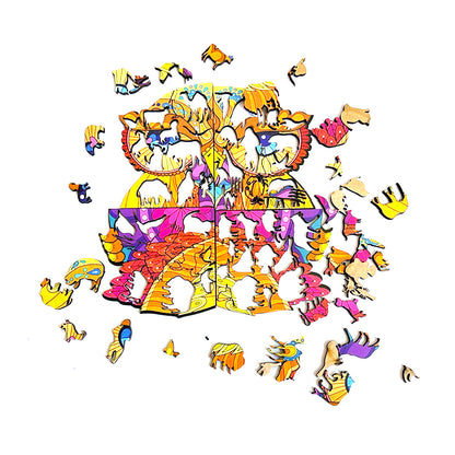 Metclap Owl Wooden Magic Puzzle - 136 Pieces inside wooden Box - Kee&Ka