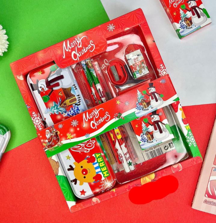 Christmas Theme Pencil Box Stationery Set
