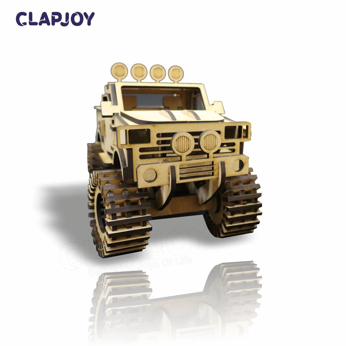 Clapjoy 3D Wooden Puzzle Monster Truck and Racing Car Combo - Kee&Ka