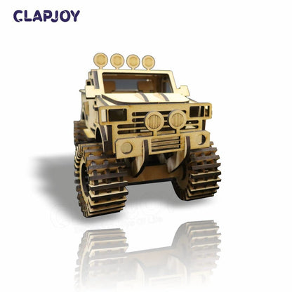 Clapjoy 3D Wooden Puzzle Monster Truck and Racing Car Combo - Kee&Ka