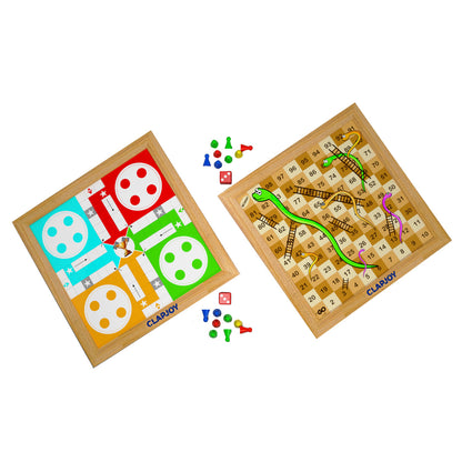 Clapjoy Wooden 4 in 1 Board Game for Kids & Adults - Kee&Ka
