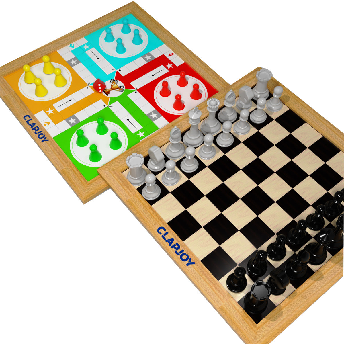 Clapjoy Wooden 4 in 1 Board Game for Kids & Adults - Kee&Ka