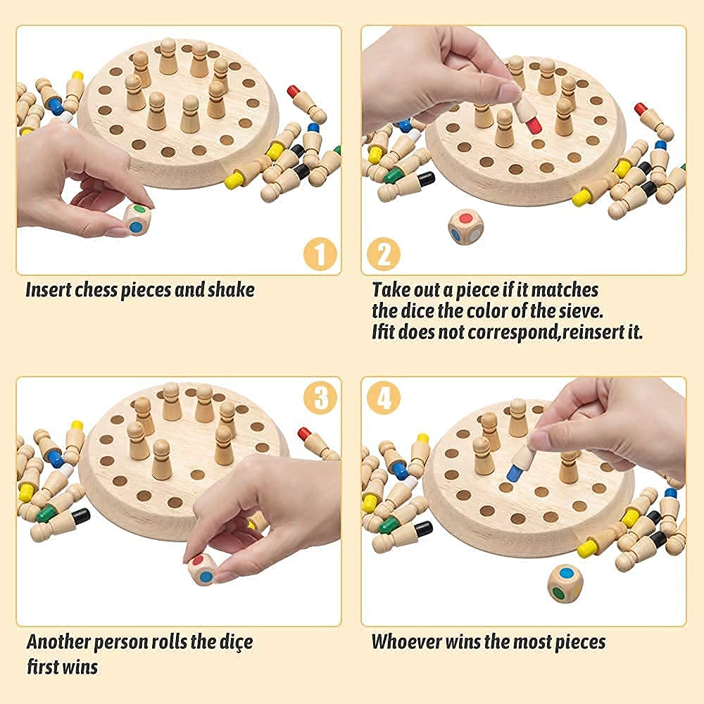 Clapjoy Wooden Memory Match Chess Game Set - Kee&Ka