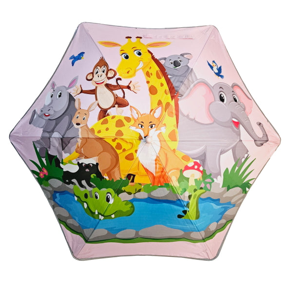 Round Corner Pink Jungle + Purple Doll Raincoat - Kee&Ka