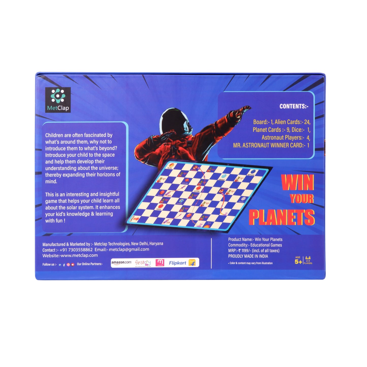 Metclap Win Your Planets (Ages -5 Years) - Kee&Ka